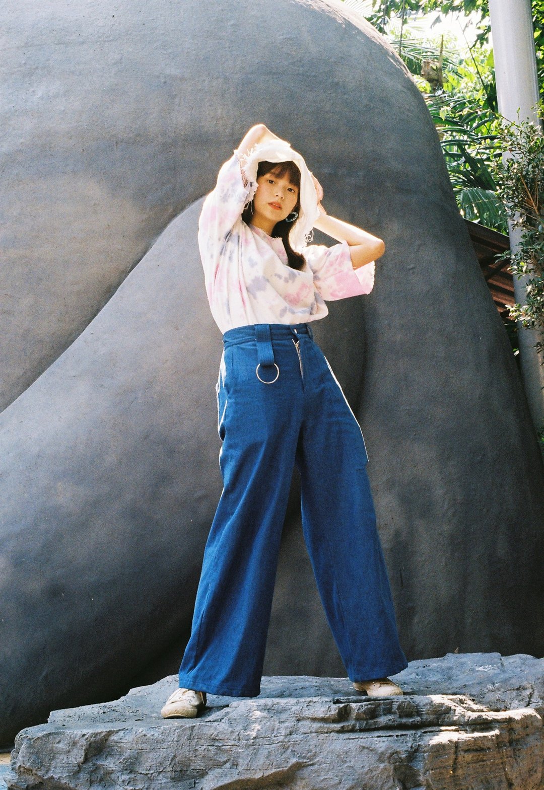 Dot Jeans (Light Blue) - 女装上衣 - 棉．麻 蓝色