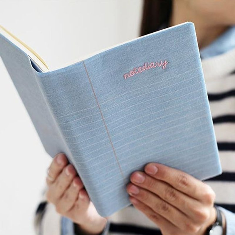 Dessin x 2nul-手帐年历-帆布刺绣月志笔记本(无时效)-经典牛仔,TNL83768 - 笔记本/手帐 - 其他材质 蓝色