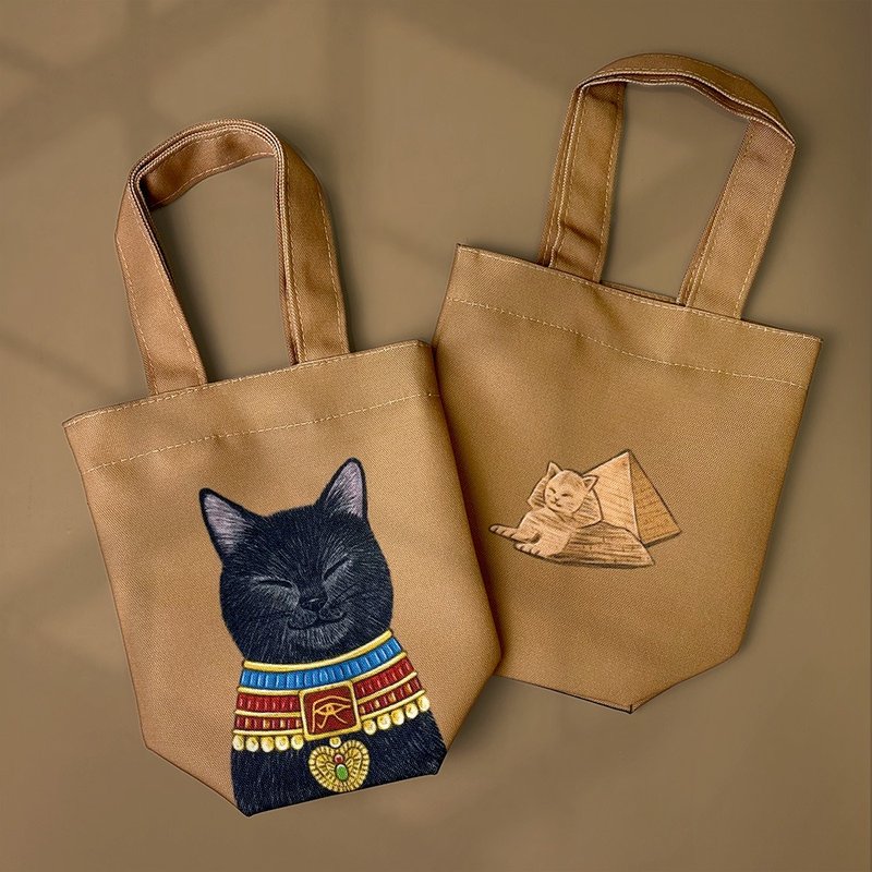 防泼水万用环保饮料袋 _ 埃及黑猫 - 手提包/手提袋 - 防水材质 咖啡色