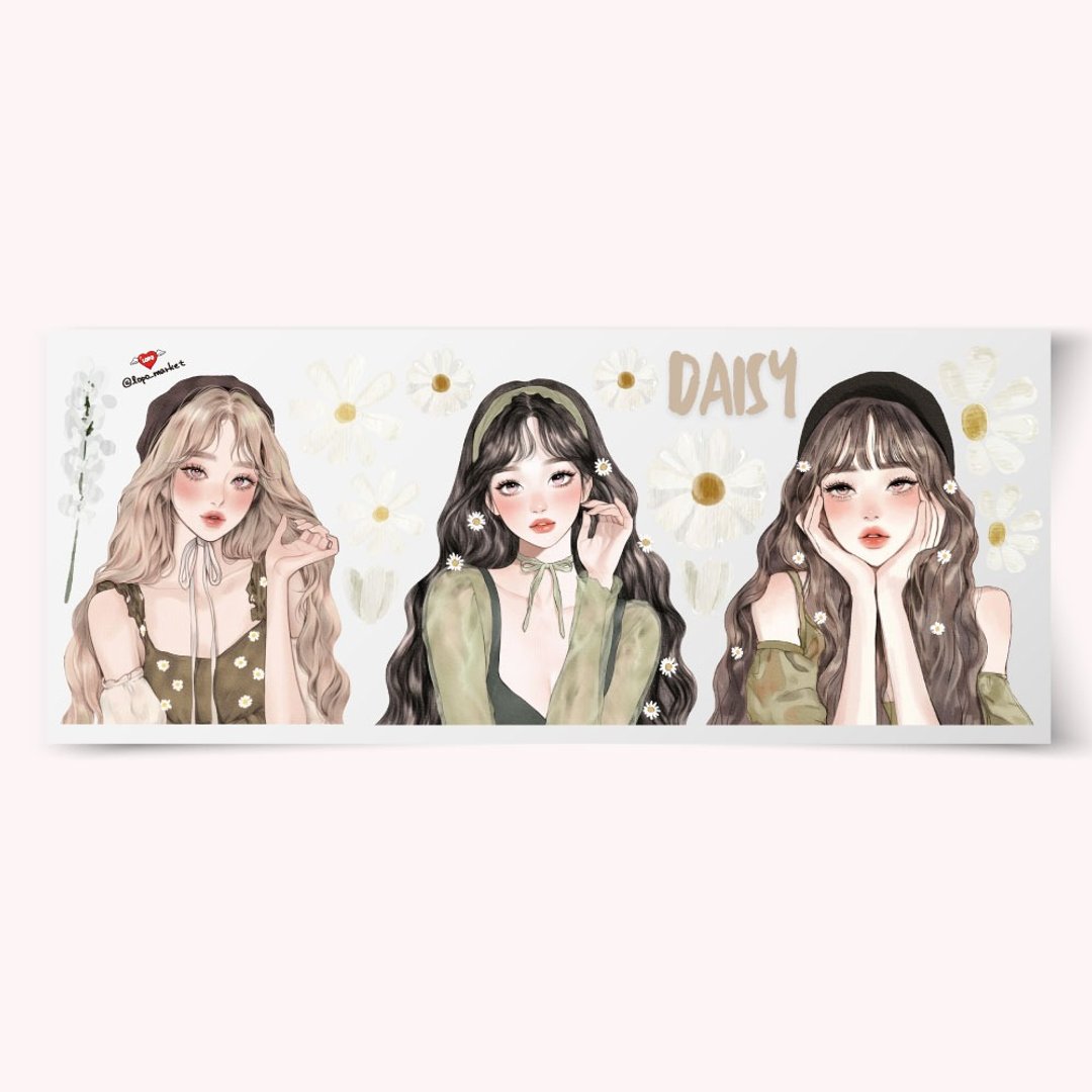 雏菊女孩春季角色贴纸四件组 - 贴纸 - 纸 