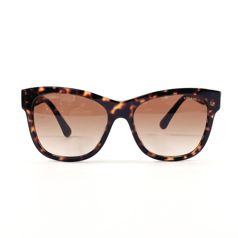 【日本直送 二手美品】香奈儿 CHANEL 太阳眼镜 5380-A COCO 标志 合成树脂 棕色 - 墨镜 - 其他材质 咖啡色