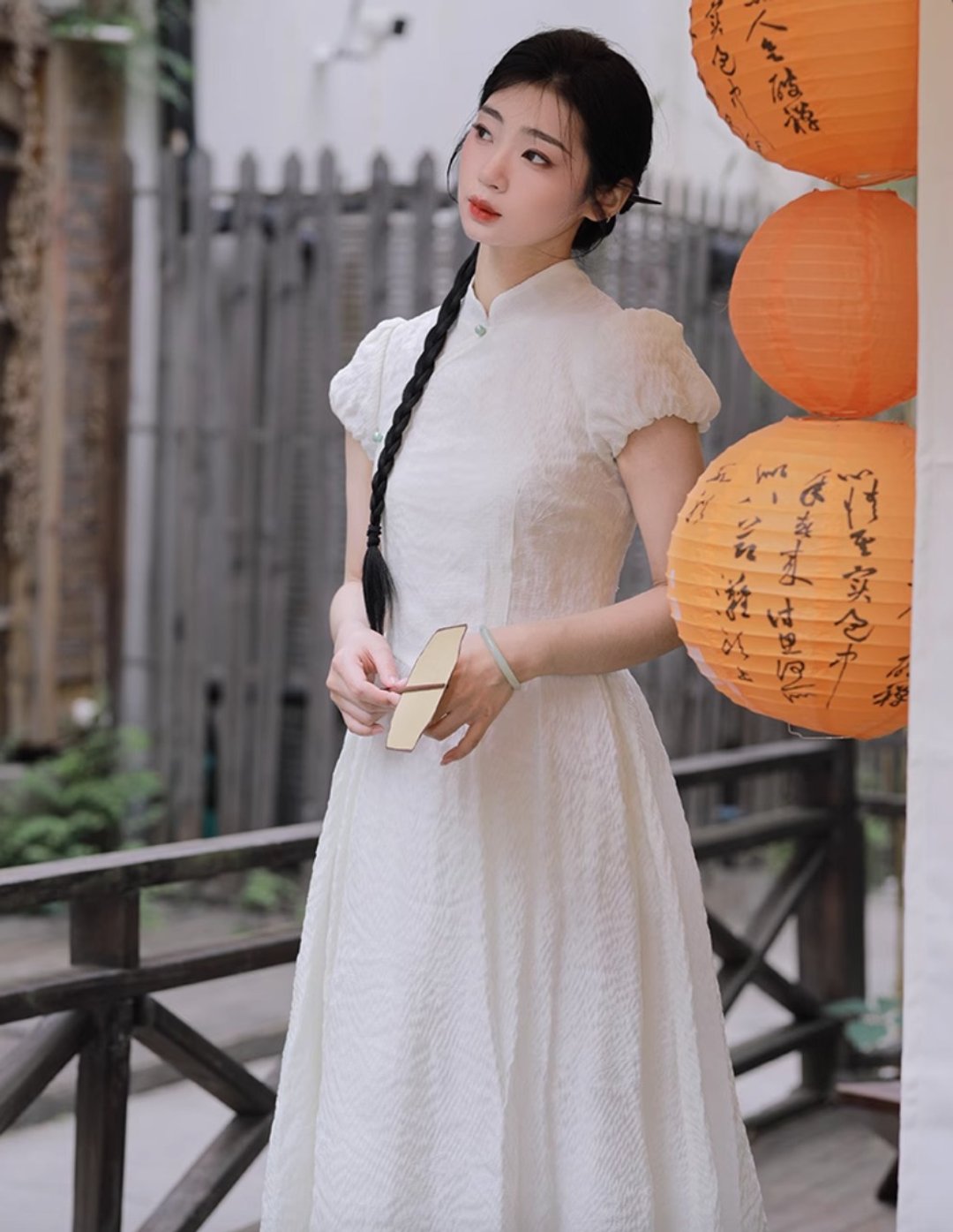恋空 新中式复古改良旗袍 - 洋装/连衣裙 - 其他材质 白色