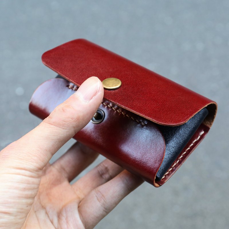 【零钱卡包/名片夹 手染牛皮】含烫金 一人成团【台中东海课程】 - 皮件 - 真皮 