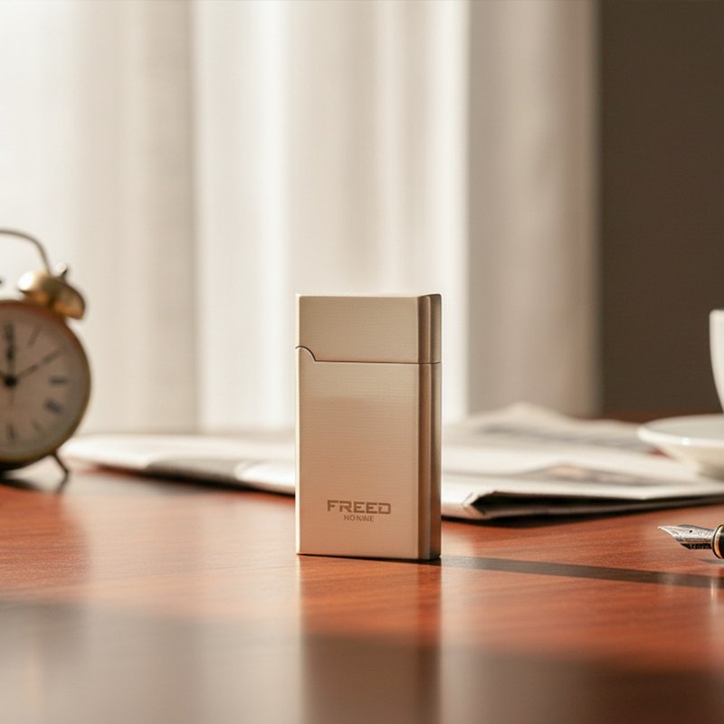 【FREED】金属拉丝微光瓦斯打火机 - 雾面银 定制化礼物 - 其他 - 其他金属 银色