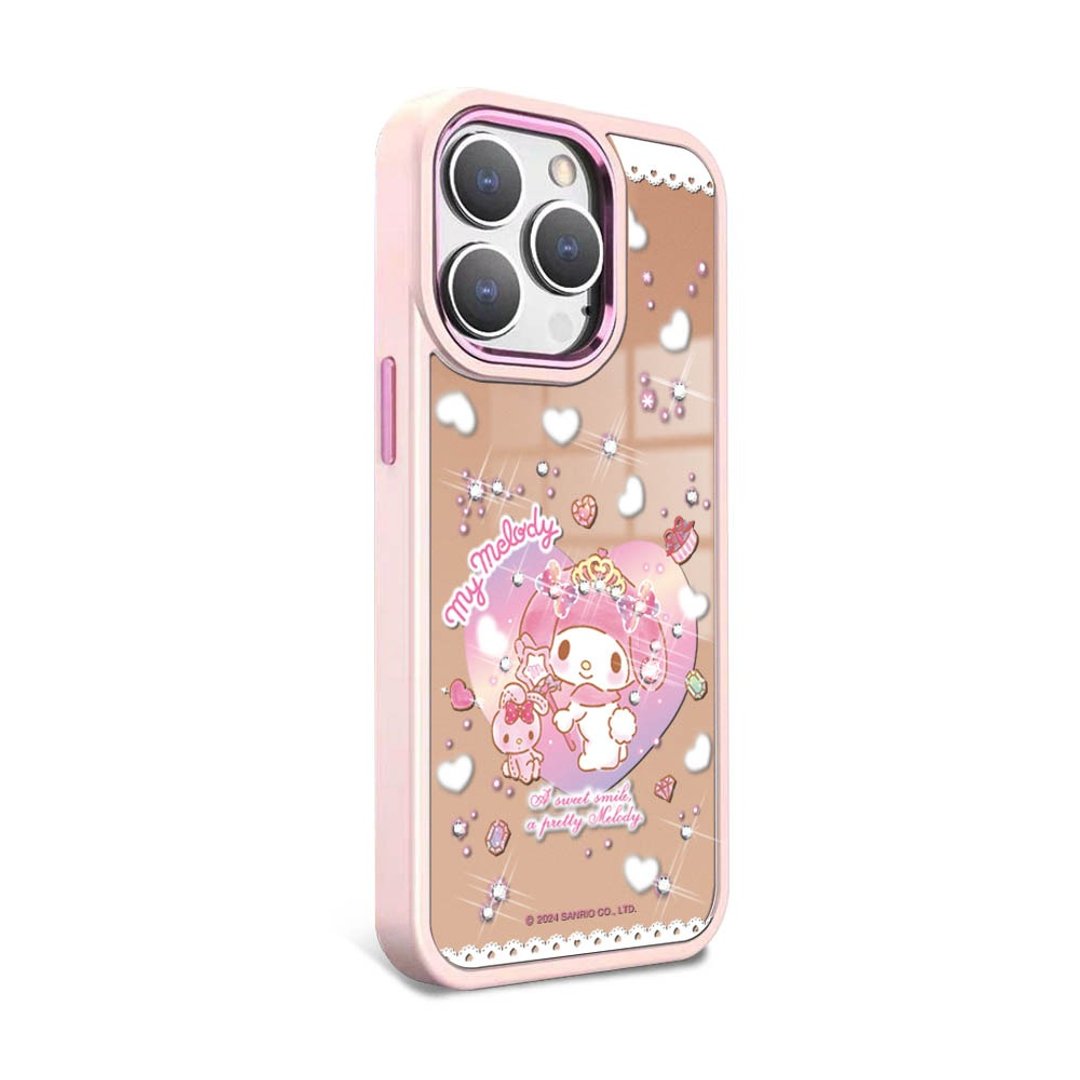 三丽鸥 iPhone 15 14 系列 防摔合金框镜面手机壳 - 美乐蒂魔法使 - 手机壳/手机套 - 其他材质 多色