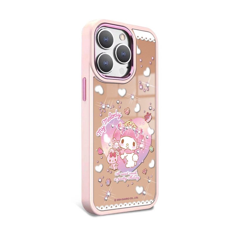 三丽鸥 iPhone 15 14系列军规防摔合金框镜面手机壳-美乐蒂魔法使 - 手机壳/手机套 - 其他材质 多色