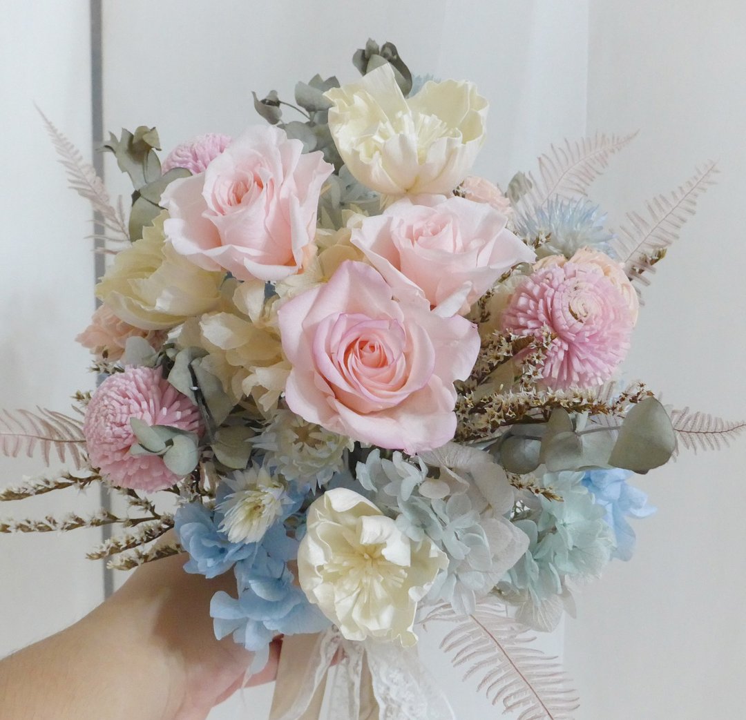 古典自然风永生捧花 结婚求婚永生干燥花情人节毕业谢师礼物生日 - 干燥花/捧花 - 植物．花 粉红色