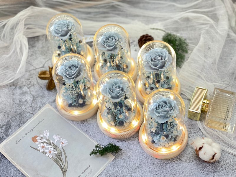Rosemary小小花园玻璃罩珍藏款  永生花/情人节/生日/毕业/礼物 - 干燥花/捧花 - 植物．花 蓝色