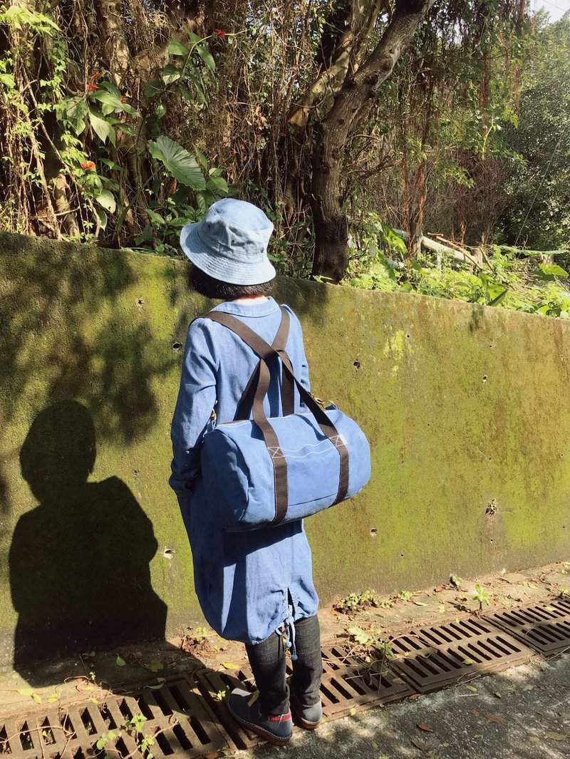 旅行的意义波士顿包/石洗蓝/后背包/斜背包/肩背包/手提包 - 侧背包/斜挎包 - 其他材质 蓝色