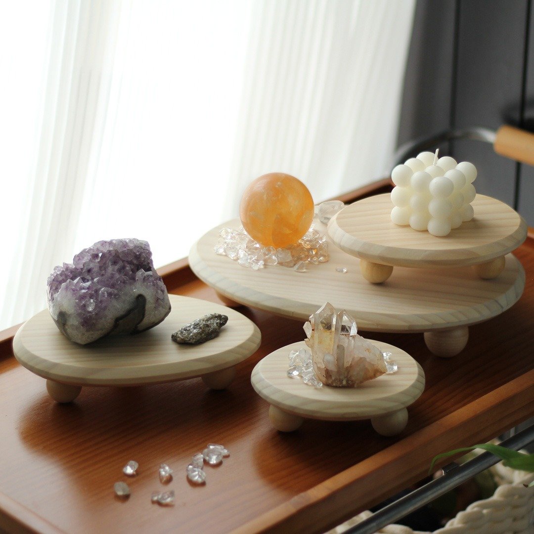 / 溪水里的石子 /  实木展示盘4入组 - 摆饰 - 木头 