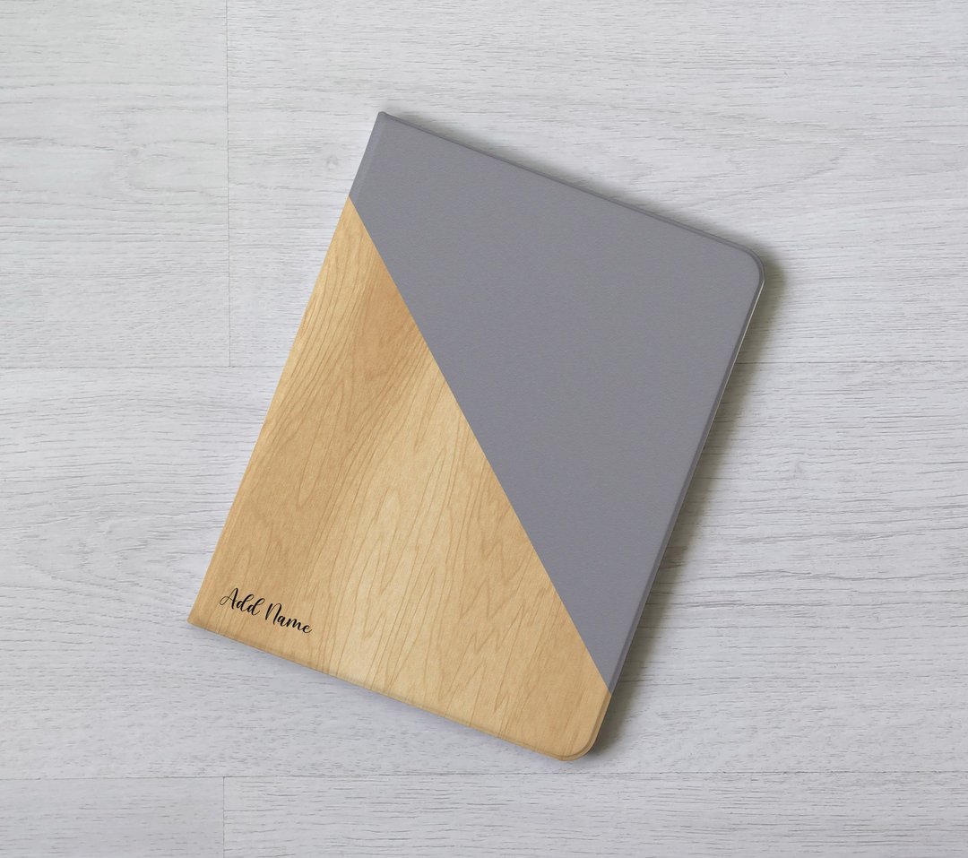 定制化礼物加名纯色木纹iPad mini 6 Pro13 Air 7 10代笔槽保护壳 - 平板/电脑保护壳 - 塑料 多色