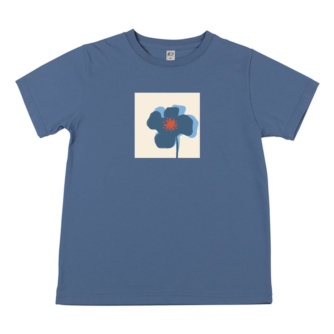 【夏の花】蓝兰  短T/女上衣/男T恤/T-Shirt/情侣T - 女装 T 恤 - 棉 黑色