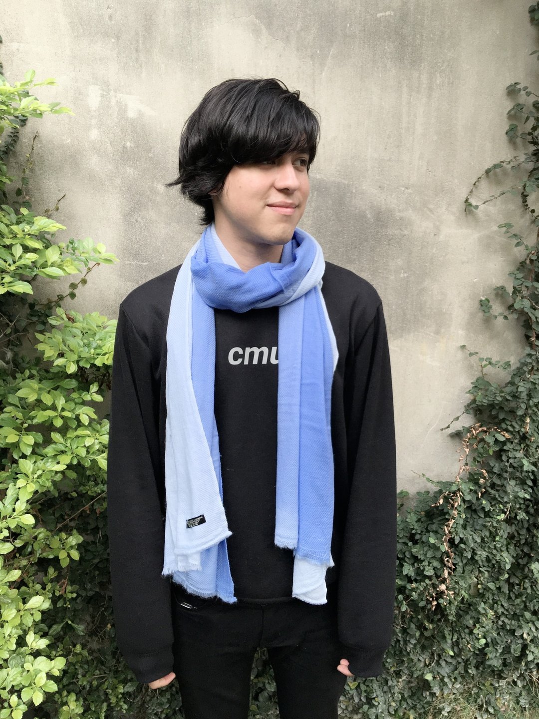 喀什米尔100%cashmere/pashmina手工山羊绒披肩围巾-天空渐层 - 丝巾 - 羊毛 蓝色