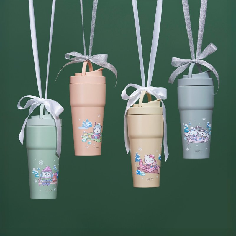 【WOKY沃厨】WOKY x SANRIO 浑圆杯 双层陶瓷 750ml-附硅胶粗吸管 - 保温瓶/保温杯 - 其他金属 