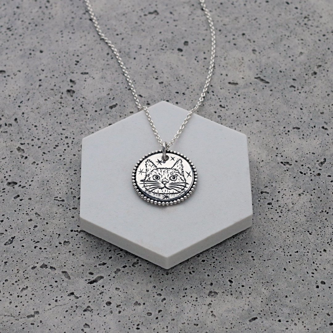 Cat Necklace - 项链 - 其他金属 银色