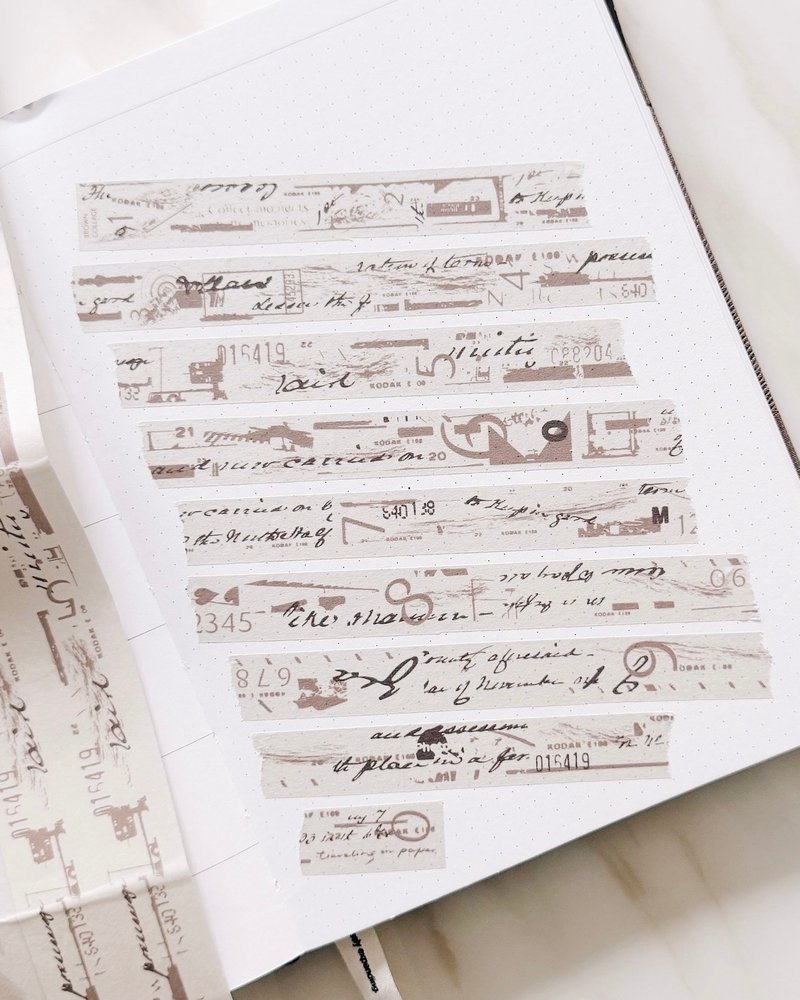 Brown Collage・15mm 和纸胶带・Washi tape - 纸胶带 - 纸 