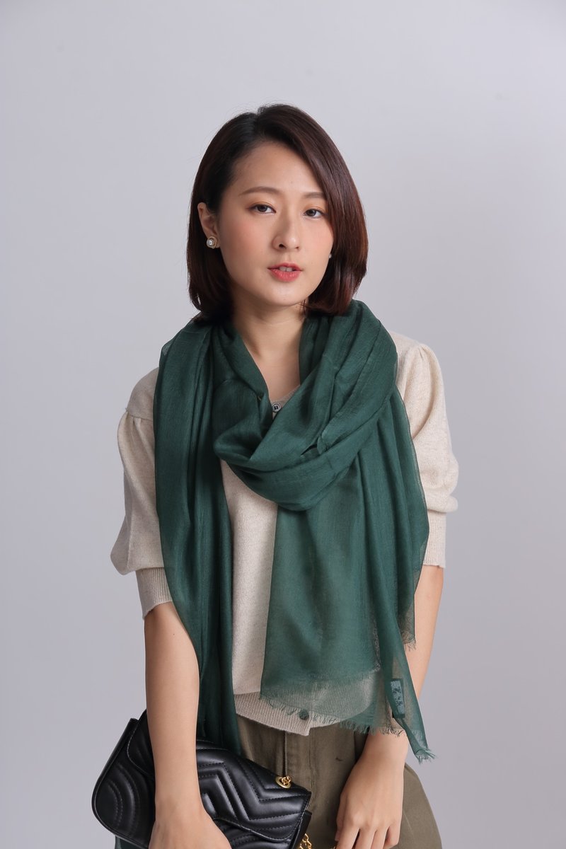圣诞绿 Cashmere羊绒围巾披肩_秋冬出国礼物生日礼物送礼环保礼盒 - 围巾/披肩 - 羊毛 
