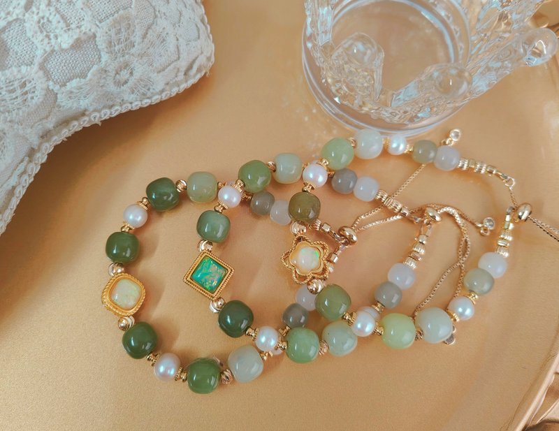 山海相会-贝壳、和田玉、珍珠异材质设计 - 手链/手环 - 珍珠 