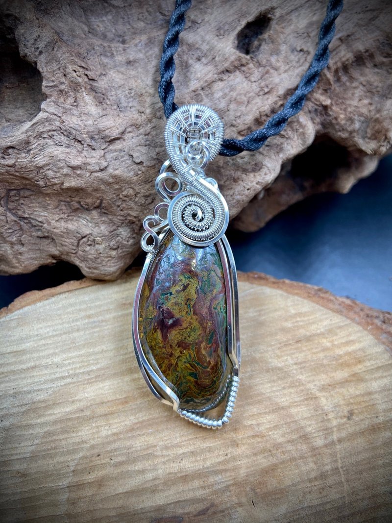 Lubar慢慢编织 凤凰虎皮玉 金属编织(两面配戴) - 项链 - 玉石 多色