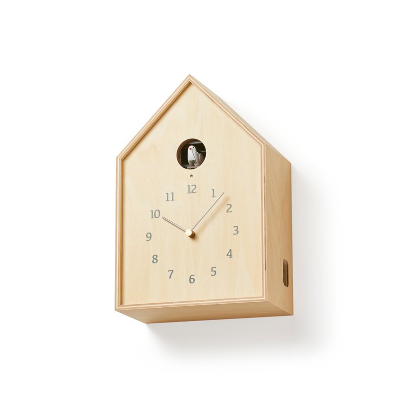 Lemnos Birdhouse 布谷鸟报时钟 - 原木 - 时钟/闹钟 - 木头 卡其色
