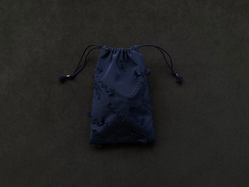 rickrack kinchaku ( navy ) - 化妆包/杂物包 - 聚酯纤维 蓝色