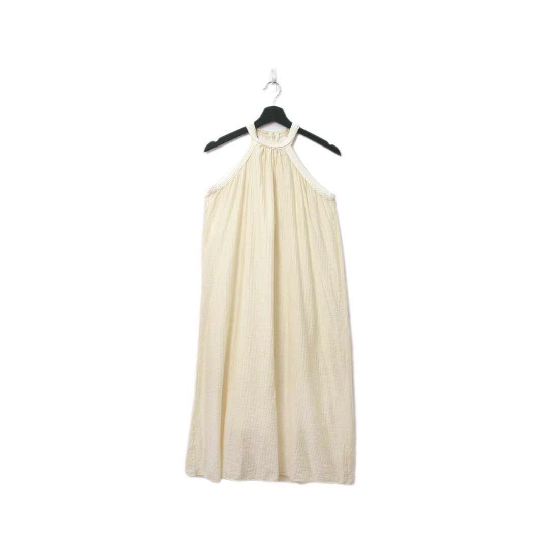 Back to Green-复古长洋装 削尖 象牙白洋装Ls-54//vintage dress - 洋装/连衣裙 - 棉 