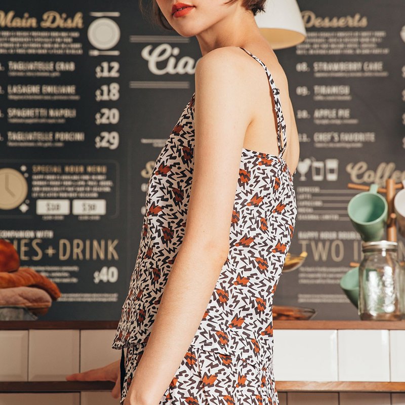 豹闪电 细肩带睡衣套装 - 居家服/睡衣 - 棉．麻 白色