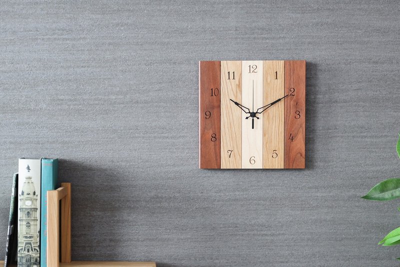 旭川工艺 SASAKI工艺 方形挂钟 - 时钟/闹钟 - 木头 