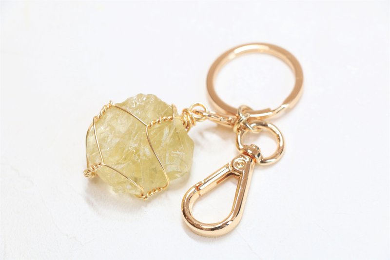柠檬晶钥匙圈 矿石钥匙圈 水晶钥匙圈 水晶匙扣 原石钥匙圈 - 钥匙链/钥匙包 - 宝石 黄色