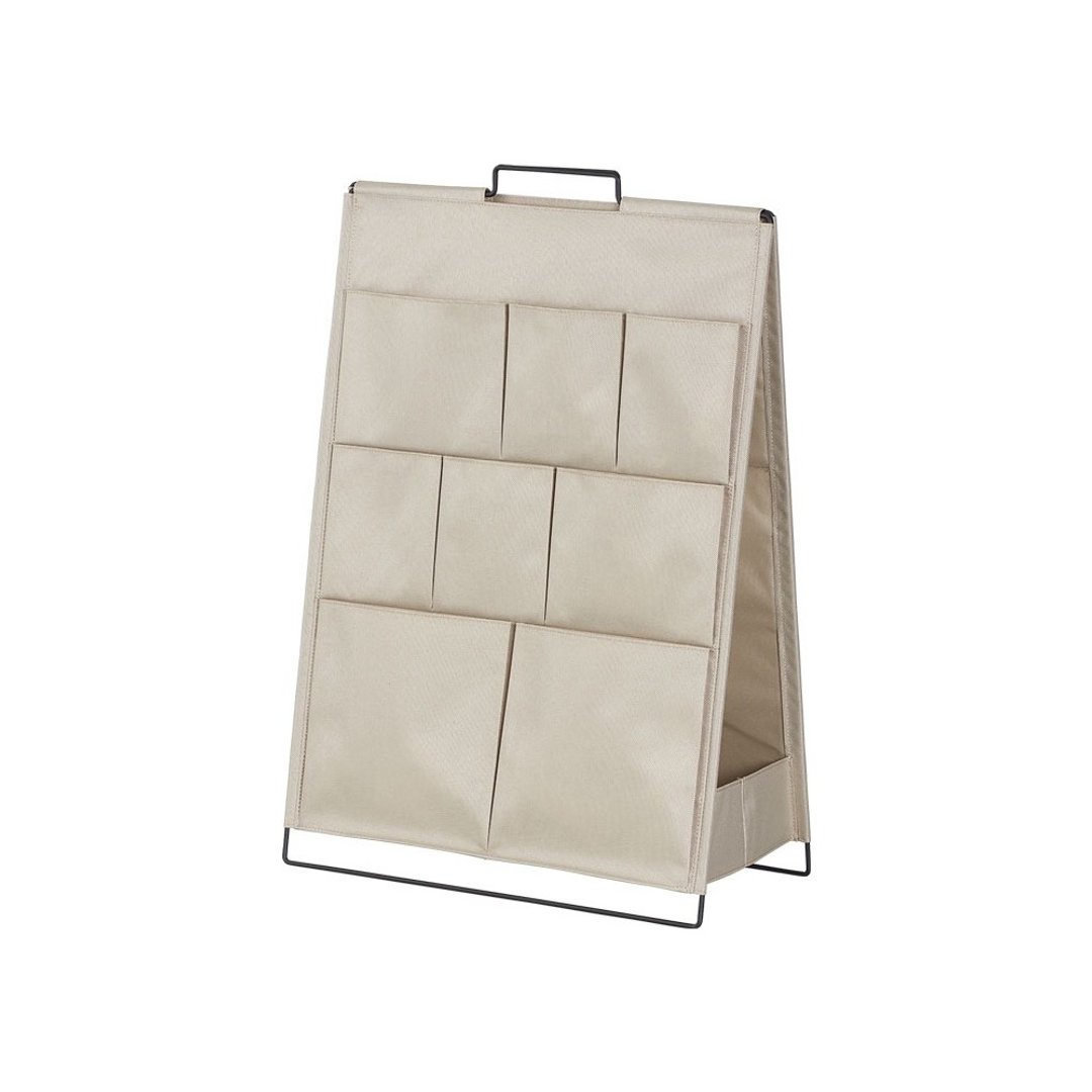 【KING JIM】SPOT TOOL STAND 落地型可折叠双面收纳架 奶茶色 - 收纳用品 - 聚酯纤维 卡其色