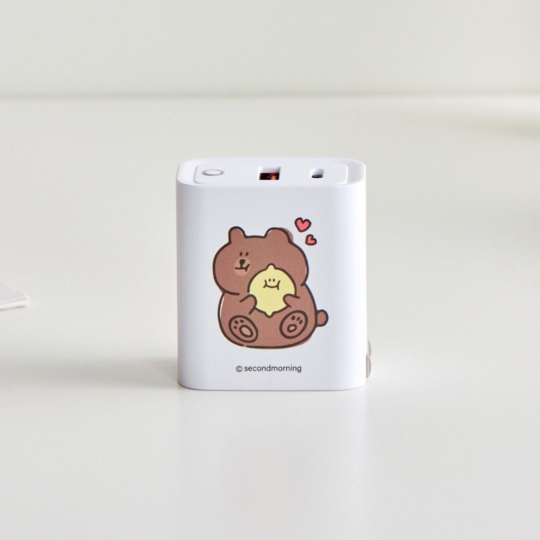 Second Morning熊抱柠檬USB3.0+PD20W双孔充电器 - 数码小物 - 塑料 多色