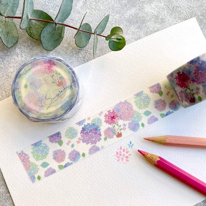 纸胶带 - 绣球花 (日本亮面和纸 2.5 cm x 10 m ) - 纸胶带 - 纸 紫色