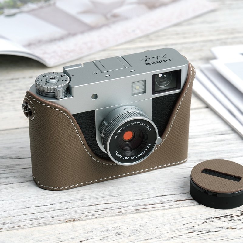 手掌纹皮革相机底座 for FUJIFILM X-HF1 / X HALF / XHALF - 相机 - 真皮 多色
