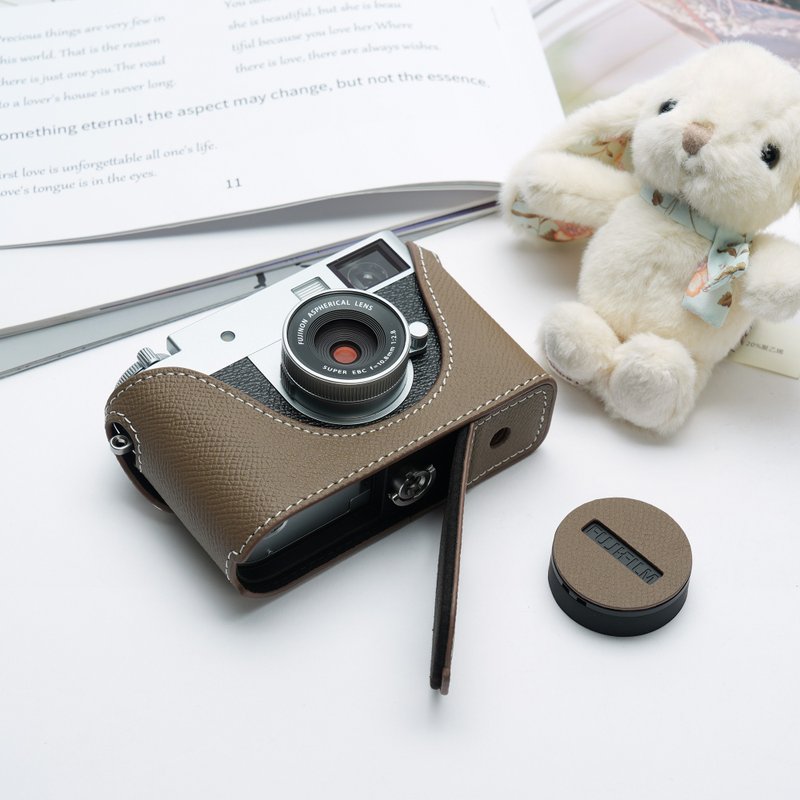 适用机型FUJIFILM X-HALF (X-HF1) 手掌纹皮革相机底座皮套 - 相机包/相机袋 - 真皮 多色