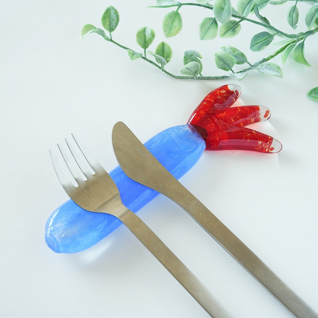 郁金香餐具架/红色、橙 - 筷子/筷架 - 玻璃 蓝色