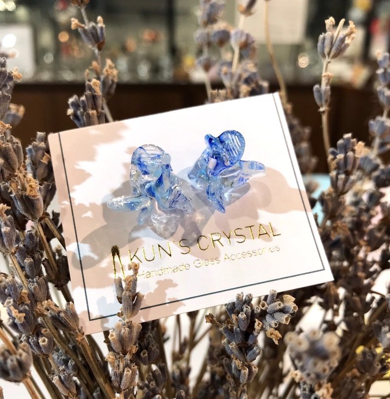 蕾丝耳环(耳针、耳夹、垂挂) | 玻璃炽造 工坊手作 - 耳环/耳夹 - 玻璃 多色