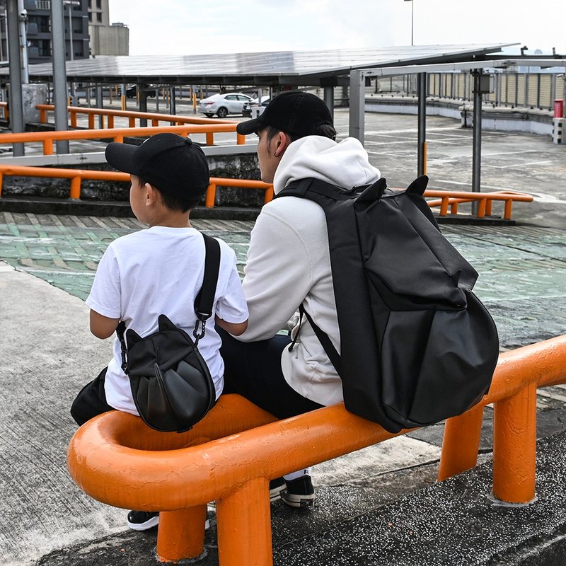 ORIBAGU 折纸包_迷你黑犀牛 随身小包 - 后背包/双肩包 - 聚酯纤维 黑色