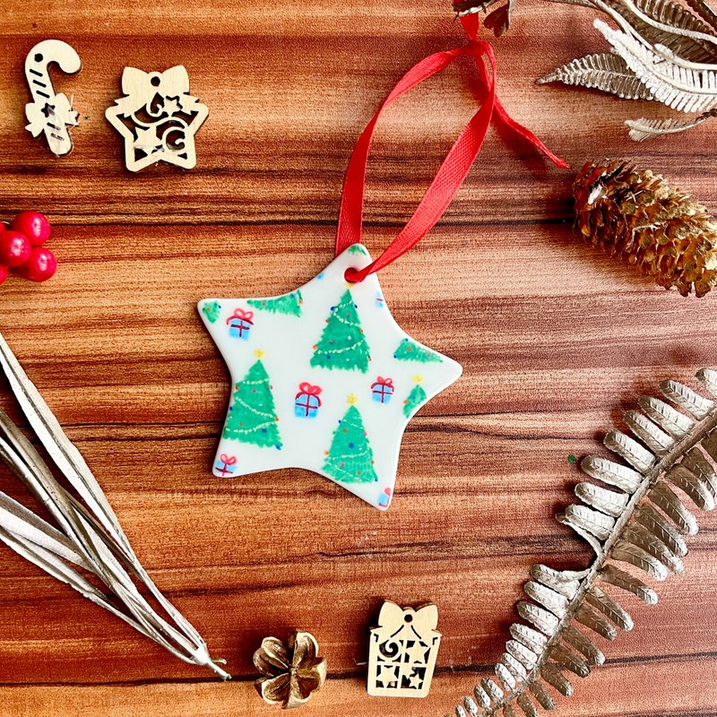 手绘陶瓷圣诞装饰 (圣诞树) - 摆饰 - 瓷 多色
