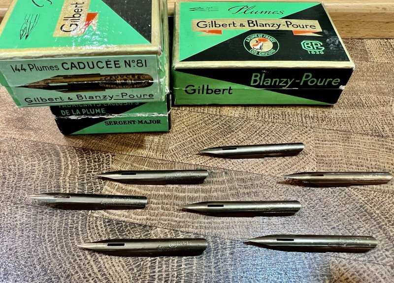 1950年代 法国老笔尖 Gilbert Caducee  N. 81  沾水笔尖 - 蘸水笔 - 其他金属 