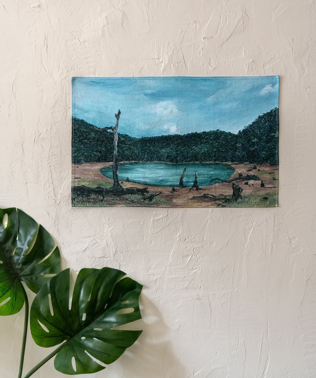 台湾山挂布 - 大天池 63 x 42 cm - 海报/装饰画/版画 - 棉 蓝色