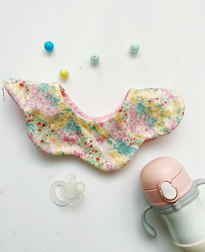 hairmo人间花境手工围兜/口水巾(花形) - 围嘴/口水巾 - 棉．麻 白色