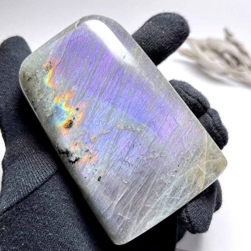 夜柔。矿石 睡眠 摆件 AB 面 疗愈 l 拉长石 紫拉长石 l - 摆饰 - 石头 多色