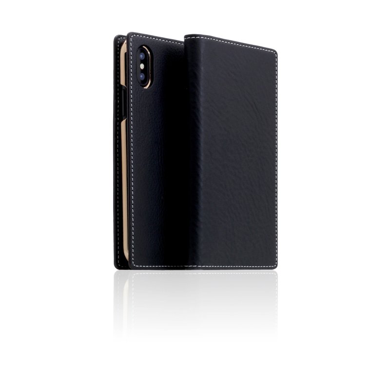 SLG Design iPhone Xs / X D6 IMBL 手工车线款 顶级真皮皮套- 黑 - 手机壳/手机套 - 真皮 黑色
