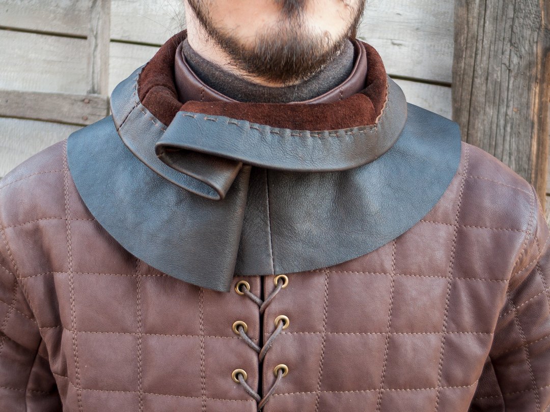 Jon Snow leather gorget (replica) / Jon Snow cosplay / Stark Armor / GoT / LARP - 其他 - 真皮 咖啡色