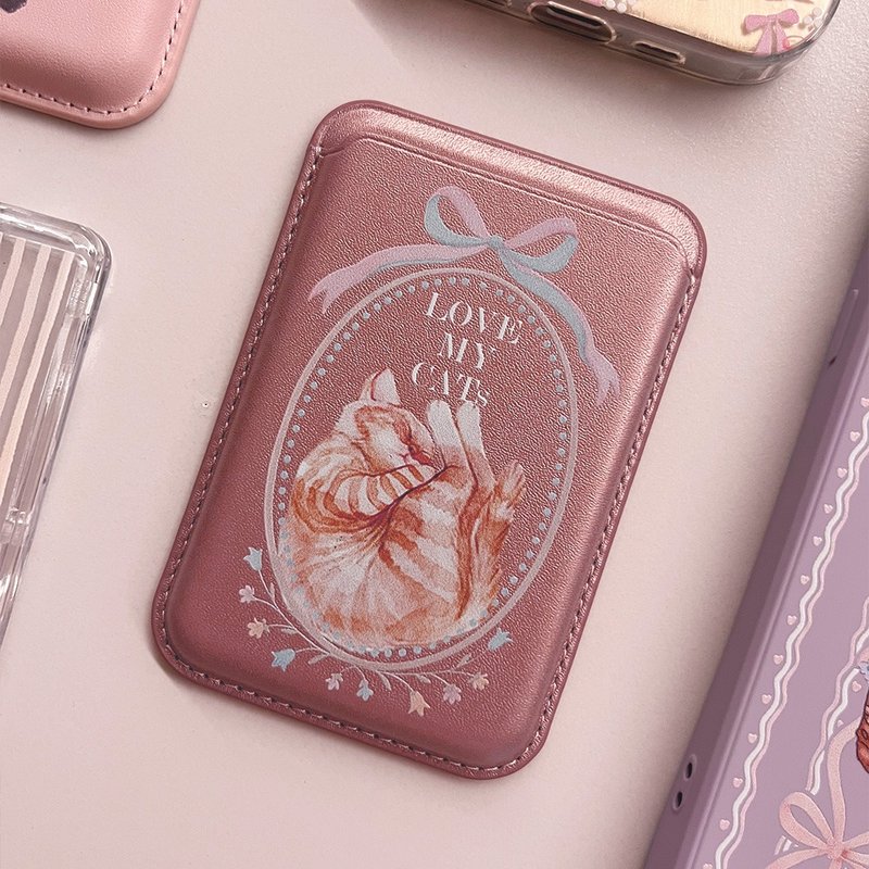 慵懒小猫 温柔棉花糖系列 磁吸皮革卡套 CSBS02 - 手机配件 - 人造皮革 多色