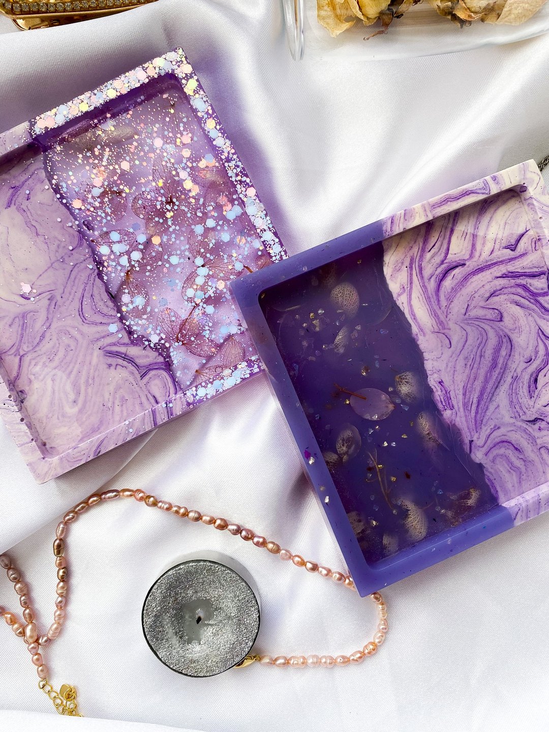 coasters for mugs table setting epoxy resinart gypsum handmade stand for candles - 杯垫 - 树脂 多色