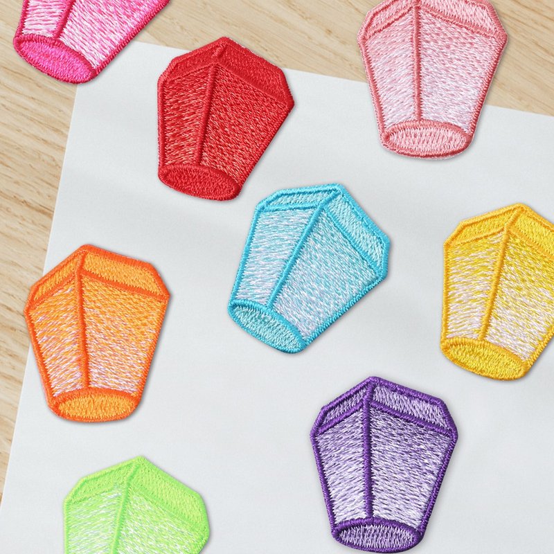 【刺绣布贴】小天灯 (九款) - 贴纸 - 绣线 