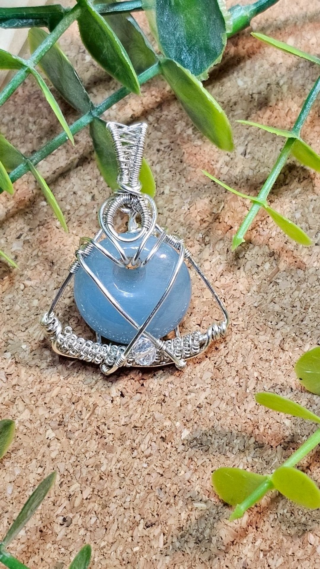 【叶绿𨥤手作】平安遂愿 /金属线编织/节日/礼物/饰品/项链/手作 - 项链 - 铜/黄铜 蓝色