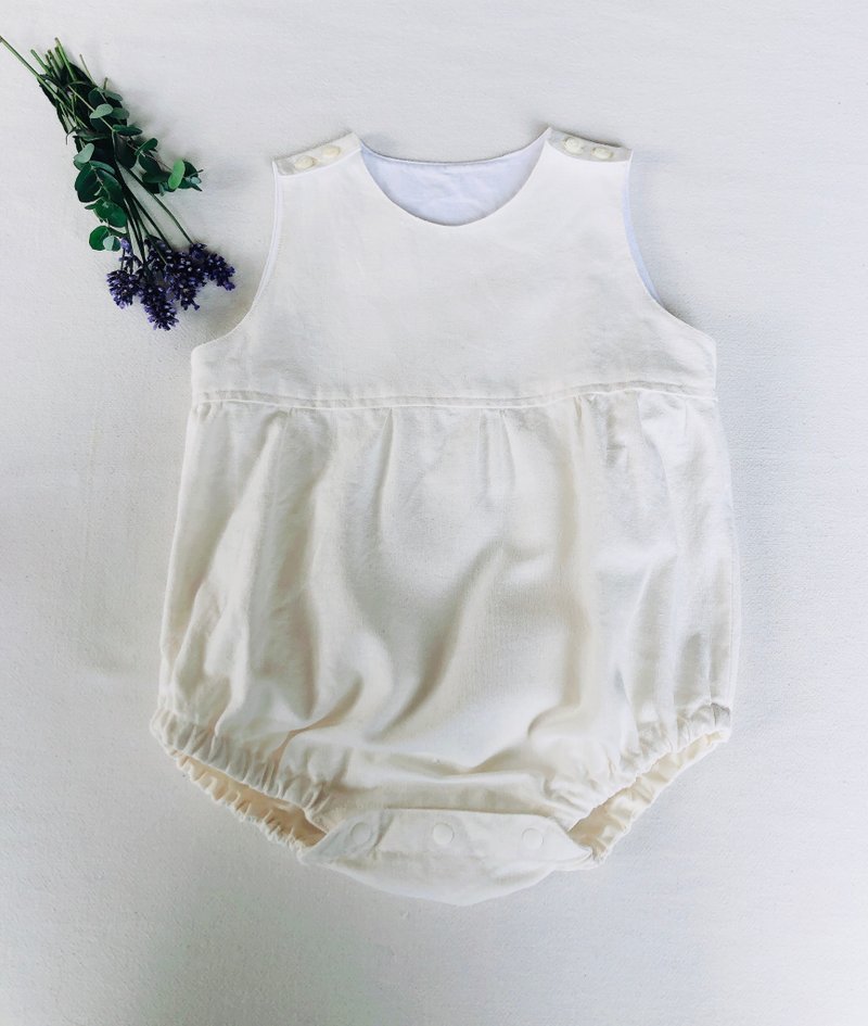 Simple rompers white - 包屁衣/连体衣 - 棉 白色