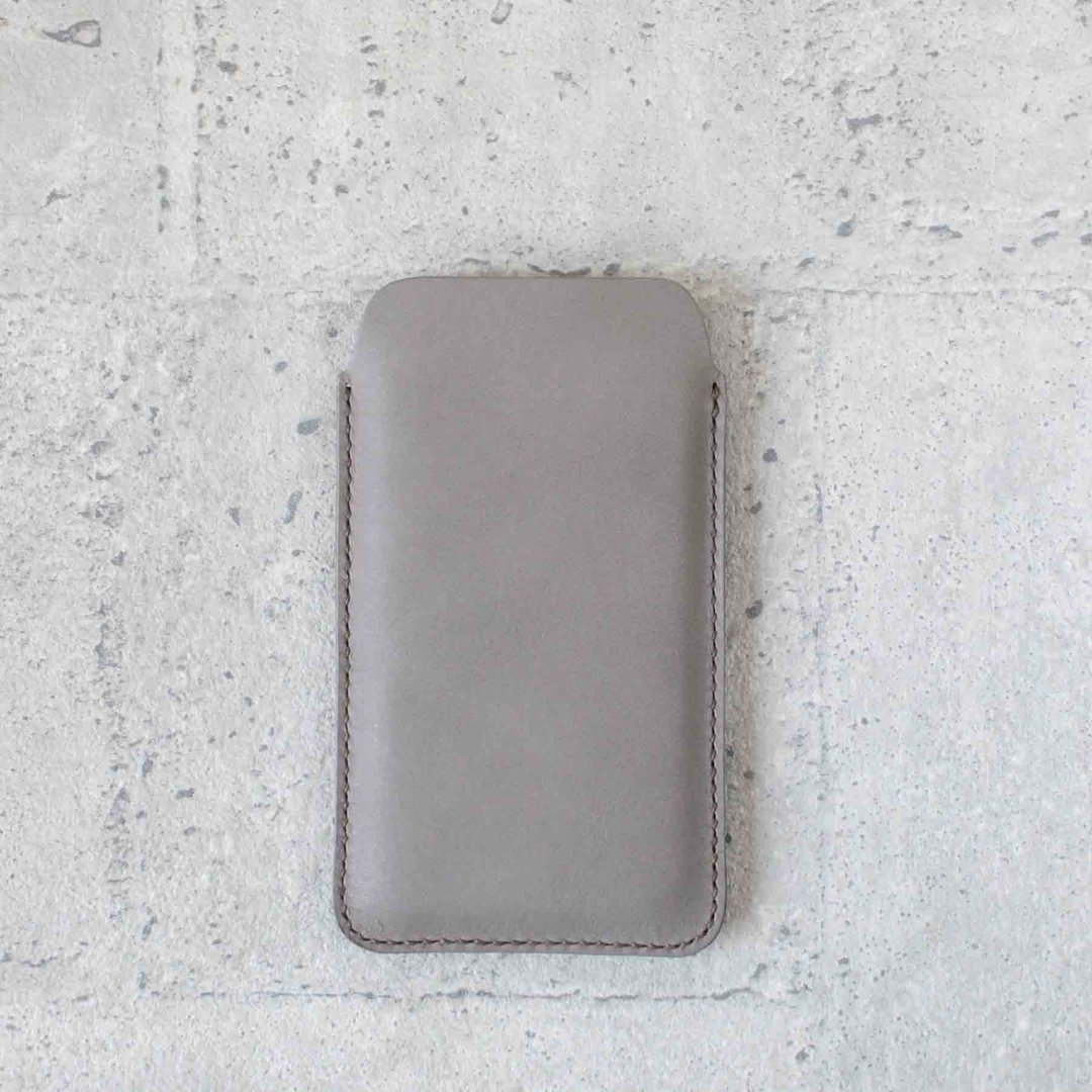 iPhone泥灰色极简约手工牛皮皮套 - 手机壳/手机套 - 真皮 银色